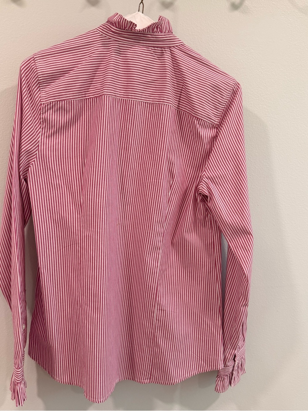 Pink Stripe Ruffle Collar Button-Up Top - Picture 6 of 6